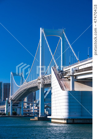 Tokyo Rainbow Bridge Tokyo Bay Area Stock Photo