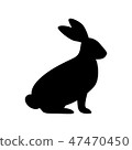 Rabbit silhouette in vector. 47470450