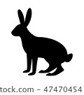 Rabbit silhouette in vector. 47470454