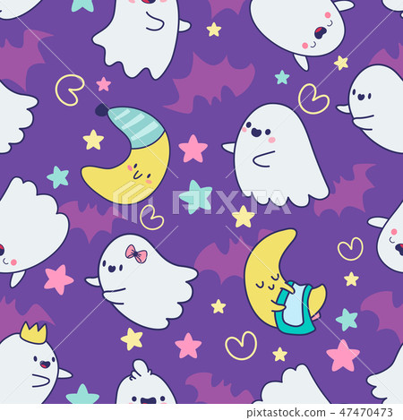 seamless pattern in kawaii style seamless pattern in kawaii style 47470473