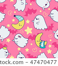 seamless pattern in kawaii style 47470477