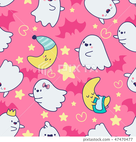 seamless pattern in kawaii style 47470477