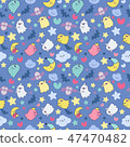 seamless pattern in kawaii style 47470482