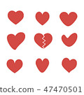 Silhouette Heart. Love icons. 47470501