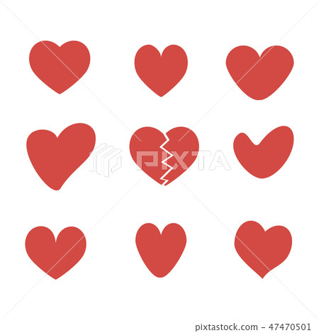 Silhouette Heart. Love icons. 47470501
