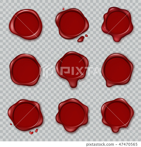 Wax seal. Original waxing rubber old vintage document envelope seals red approve stamps isolated Wax seal. Original waxing rubber old vintage document envelope seals red approve stamps isolated 47470565