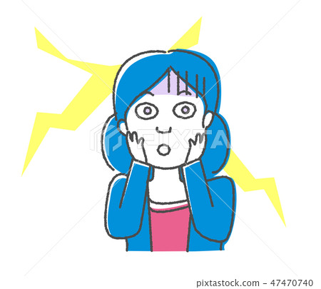 A woman who turns pale in surprise A woman who turns pale in surprise 47470740