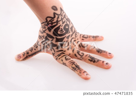 Hand with tattoo Hand with tattoo 47471835