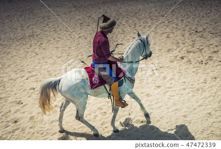 Ottoman horseman riding on his horse 47472339