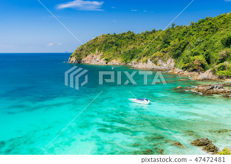 Tropical white sand beach Aerial Tropical white sand beach Aerial 47472481