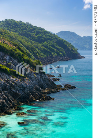 Tropical white sand beach Aerial Tropical white sand beach Aerial 47472482