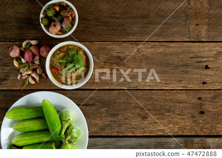 thai food Fermented fish spicy dip. thai food Fermented fish spicy dip. 47472888