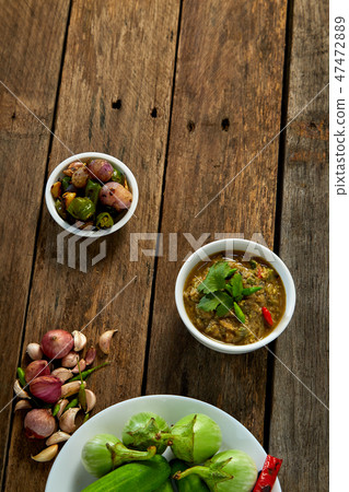 thai food Fermented fish spicy dip. thai food Fermented fish spicy dip. 47472889