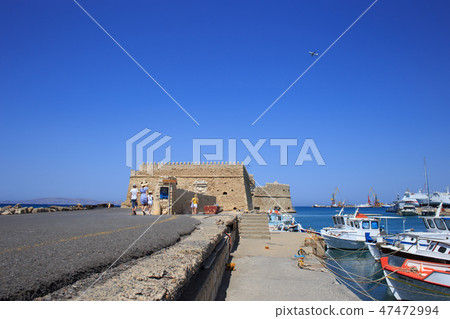 Heraklion port and venetian harbour in island of Crete, Greece Heraklion port and venetian harbour in island of Crete, Greece 47472994