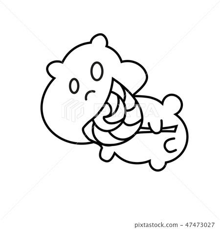 vector line hamster eating a giant candy vector line hamster eating a giant candy 47473027