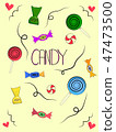 sweet candies and lollipops with hearts on a light background 47473500