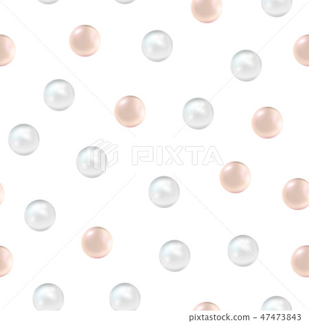 Realistic Detailed 3d Pearl Seamless Pattern Background. Vector 47473843