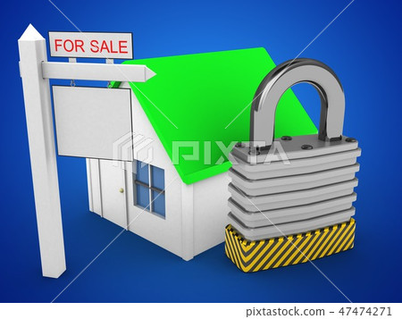 3d padlock 47474271