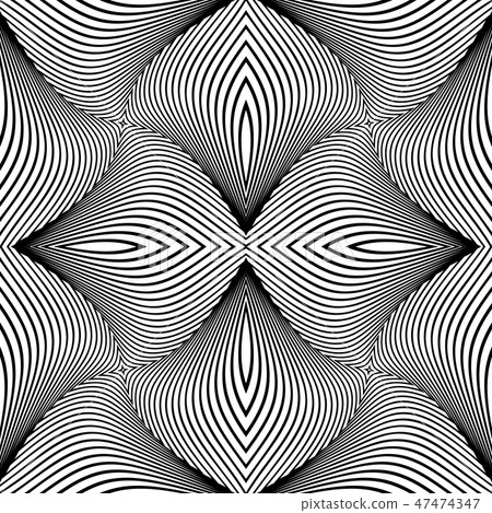 Seamless op art pattern. Lines texture. - Stock Illustration [47474347 ...