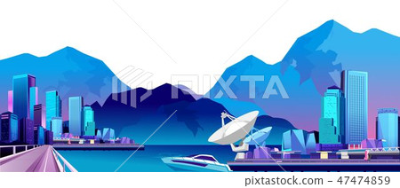 abstract city banner 47474859