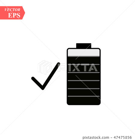 Cellular Battery. Flat Icon. Simple black symbol on white background eps 10 Cellular Battery. Flat Icon. Simple black symbol on white background eps 10 47475856