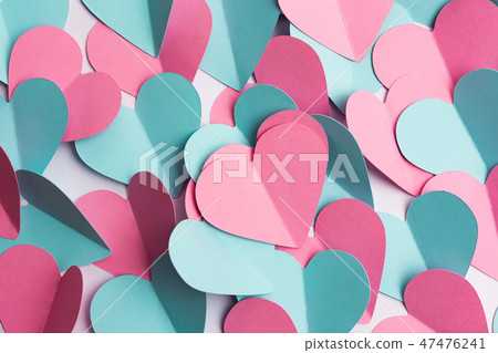 Valentine's Day background made of paper hearts 47476241