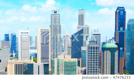 Aerial panorama of Singapore Downtown 47476255