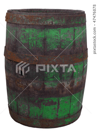 old rusty wooden barrel 47476878
