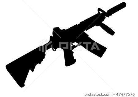 M4 - special forces rifle black silhouette M4 - special forces rifle black silhouette 47477576
