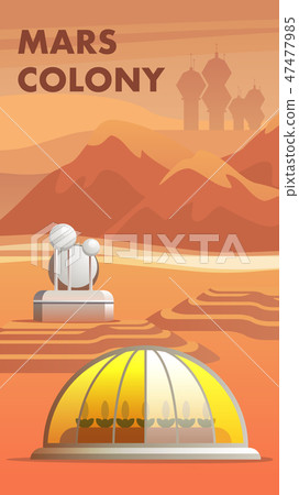 Illustration Mars Colony First Settlers Astronaut 47477985