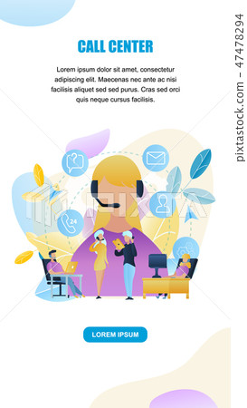 Illustration Group People Call Center Worker Store 47478294