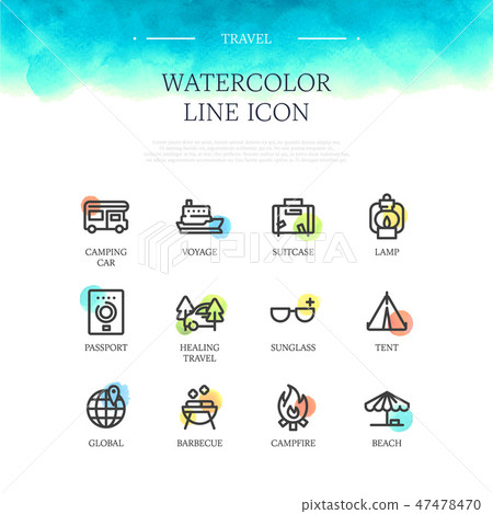 水彩線圖標集 47478470