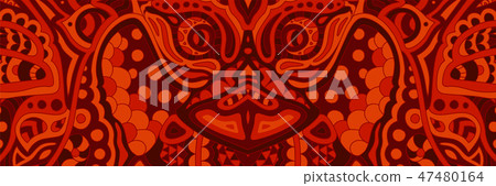 Creepy red pattern with ugly demons face Creepy red pattern with ugly demons face 47480164