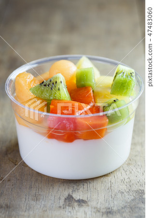 fruit salad topping on tofu ,milk fruit salad topping on tofu ,milk 47483060