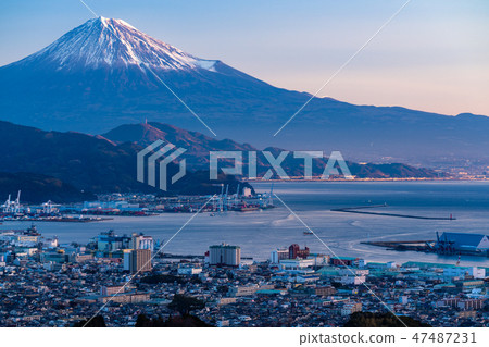 “靜岡縣”富士山/清水港的景色“來自Nipponaira” 47487231