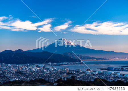 “靜岡縣”富士山/清水港的景色“來自Nipponaira” 47487233