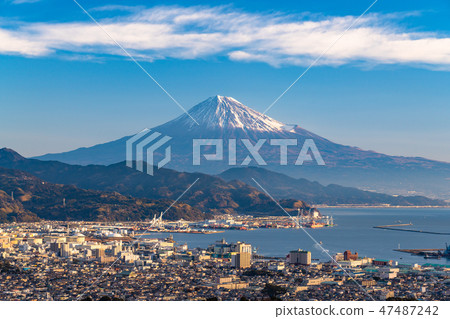 “靜岡縣”富士山/清水港的景色“來自Nipponaira” 47487242
