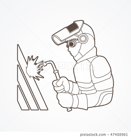 Welder working cartoon graphic vector Welder working cartoon graphic vector 47488981