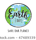 Vector illustration of 'Earth day' lettering 47489339