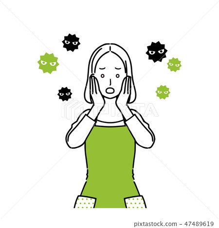 A housewife worried about infectious diseases. 47489619