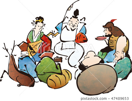 Ukiyoe Seven Luck God No.1 47489653