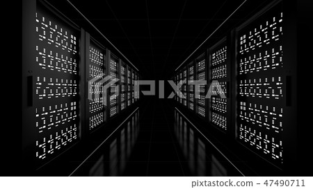 Network workstation servers on dark background 47490711