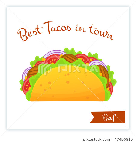 Mexican cuisine fast food beef tacos food banner 47490819