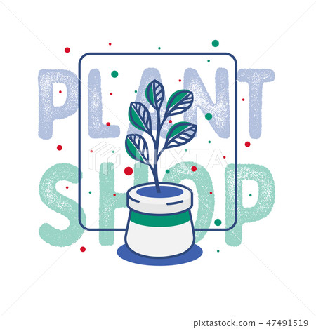 Plant shop template banner. Nature element in flat 47491519