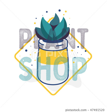 Plant shop template banner. Nature element in flat Plant shop template banner. Nature element in flat 47491520