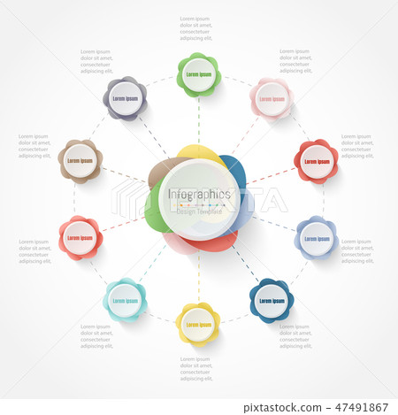 Infographic design elements with 10 options. - Stock Illustration ...