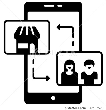 Store and customer connection Solid illustration 47492573