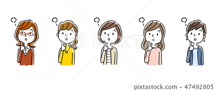 Multiple women: doubt, think Multiple women: doubt, think 47492805