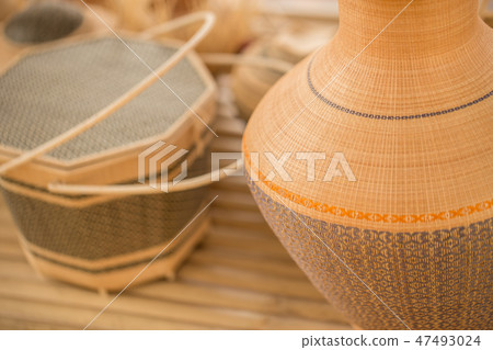 Thai OTOP product from dry Hygaliepa grass weave Thai OTOP product from dry Hygaliepa grass weave 47493024