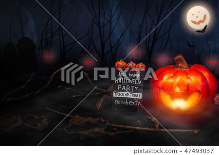 halloween trick or treat party ghost pumpkin 47493037